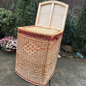 Large Wicker Laundry Basket | Handmade Rattan Hamper with Lid | Natural Storage Bin