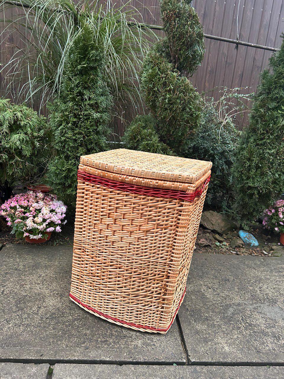 籐製ランドリーバスケットセット | 手作りの籐製蓋付きバスケット
