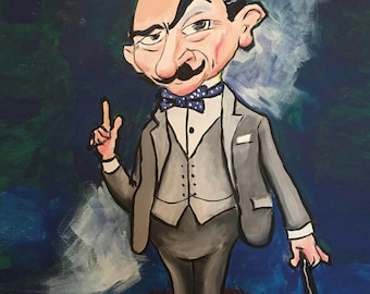 Hercule Poirot by Mark Redfield canvas print