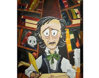 Edgar Allan Poe at Writing Desk by Mark Redfield CANVAS PRINT