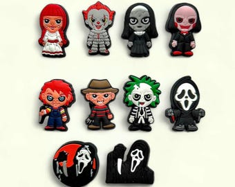 Halloween Shoe Charms: Horror Inspired PVC Clog Accessories