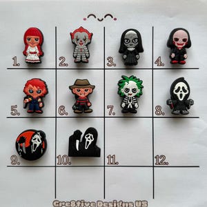 Halloween Inspired Shoe Charms - Scary Charms - Horror Inspired Charms for Clogs - Shoe Accessories