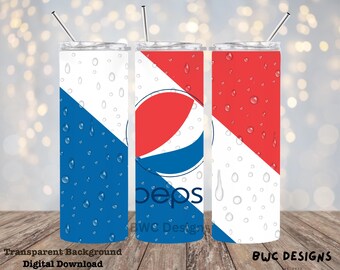 Pepsi Drink, 20oz Libbey Glass Can Tumbler Sublimation/UVDTF Design Digital Png File