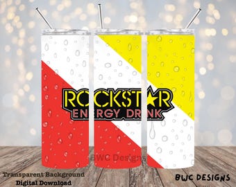 Rockstar Energy Drink, 20oz Tumbler Sublimation/UVDTF Design Digital Png File