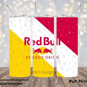 Red Bull Drink, 20oz Tumbler Sublimation/UVDTF Design Digital Png File