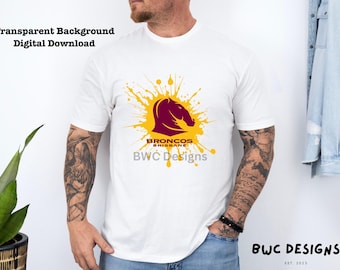 NRL Brisbane Broncos, T Shirt Transfer, Digital Png File, Heat Tranfers