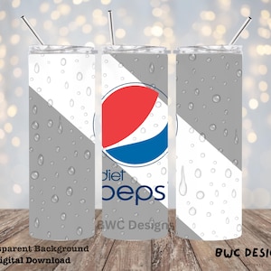 Diet Pepsi Drink, 20oz Libbey Glass Can Tumbler Sublimation/UVDTF Design Digital Png File