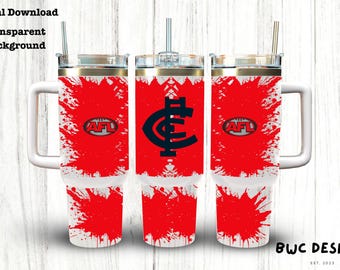 AFL Carlton, 40 Unzen Tumbler Sublimation / UVDTF Design Digitale Png-Datei
