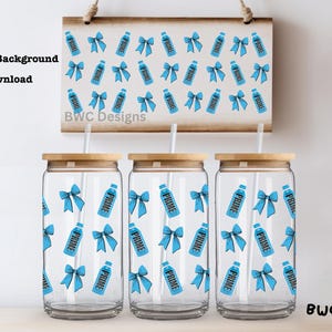 Blue Raspberry Prime, 16 oz canette de verre Libbey pour sublimation/fichier numérique PNG de conception UVDTF