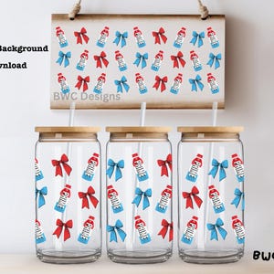 Ice Pop rouge et bleu de qualité supérieure, 16 oz canette en verre Libbey sublimation/fichier numérique PNG de conception UVDTF