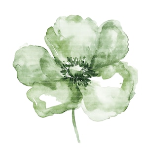 11 Watercolor Green Abstract Flower Clipart, Printable Watercolor Clipart, High-Quality PNG/JPGs, Junk Journals, Scrapbooking