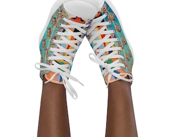 Botas de béisbol de lona de diseño para mujer de TheMunkfunkle: zapatillas altas elegantes y cómodas para uso casual y deportivo.