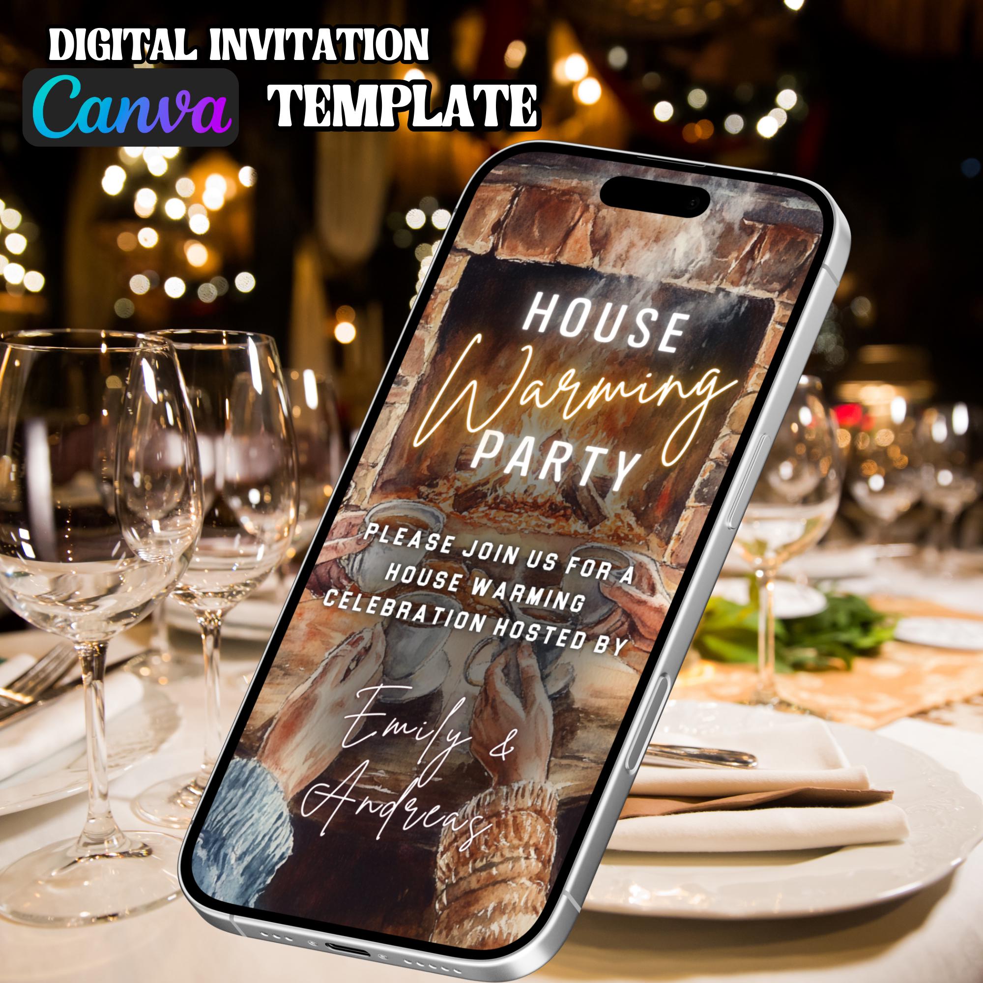 Animated Housewarming Invitation, Digital Animated Evite Template, Cozy ...