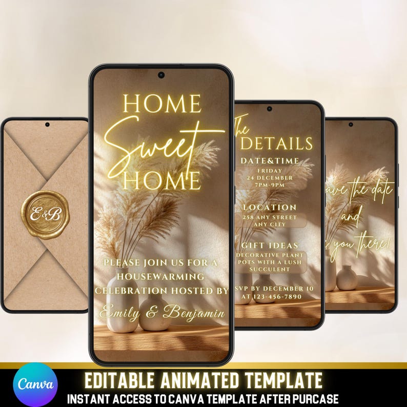 Beige Housewarming Invitation Video | Home Sweet Home Animated Invite ...