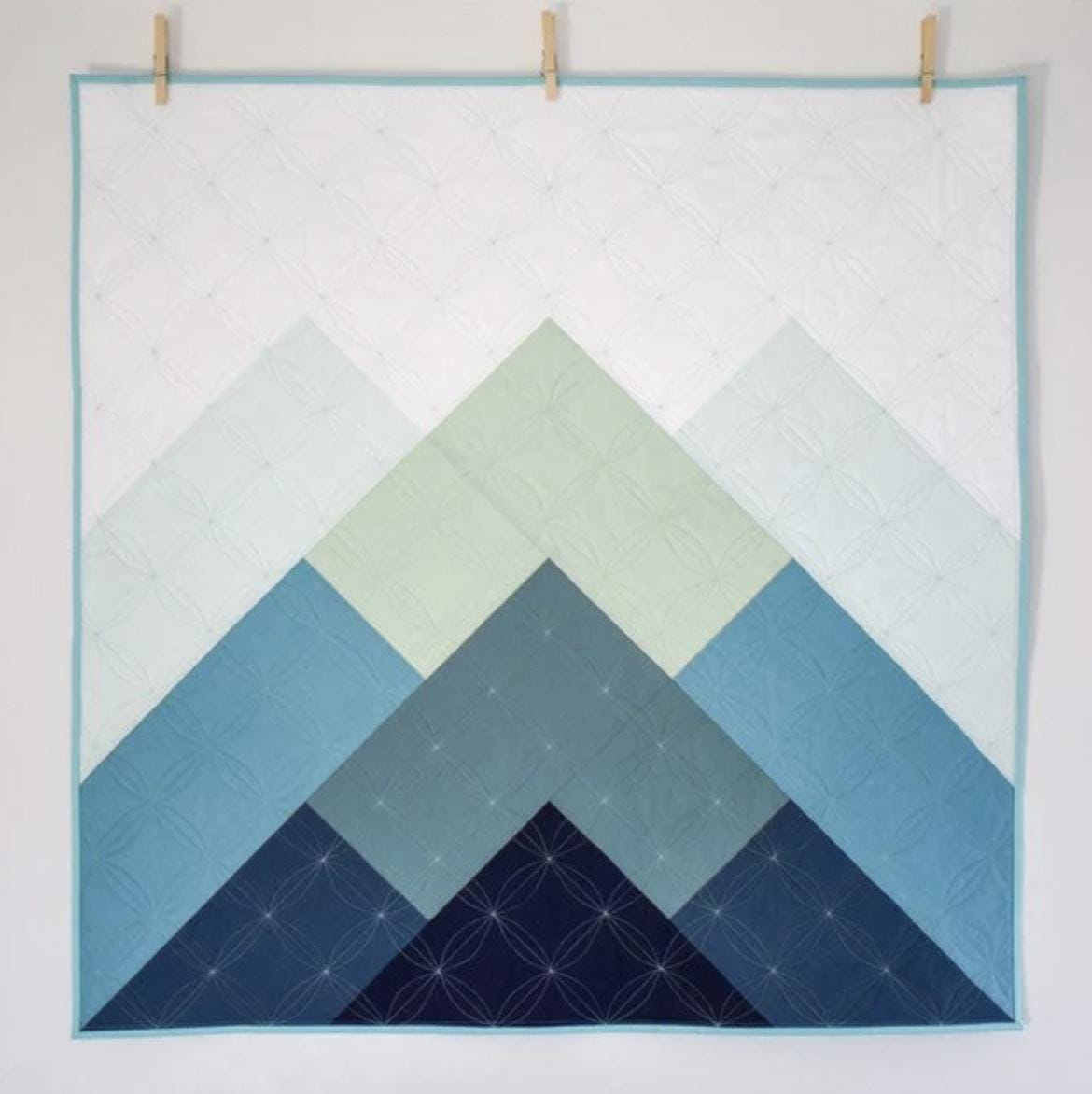 modern geometric mountain quilt pattern Misty Mountains design