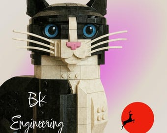 LEGO Whiskers for Ideas Tuxedo Cat 21349 set | Snap on Accessory | 3D Printed