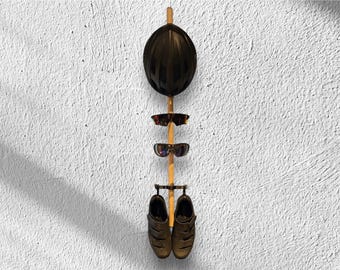 Bike Gear Rack Wall Mount, Organizer for Helmet, Sunglasses