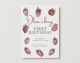 Digital first Birthday Invitation | Editable & Printable Baby Shower Card
