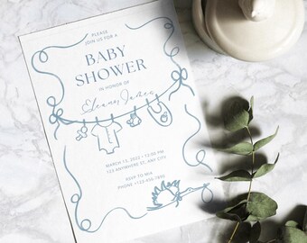 Digital Baby Shower Invitation | Editable & Printable Baby Shower Card