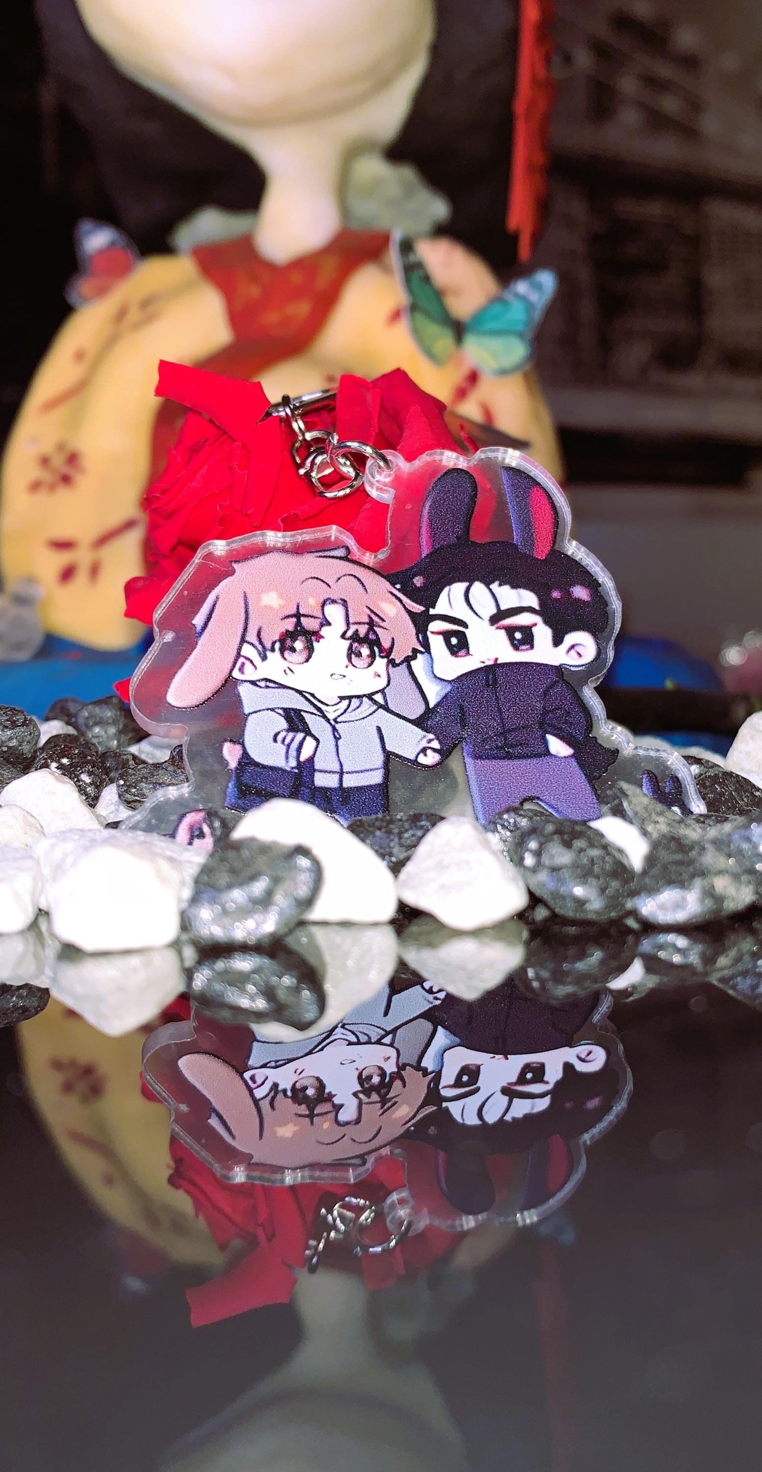 Jinx Bunny & Puppy Keychain | Kim Dan and Joo Jaekyung Chibi