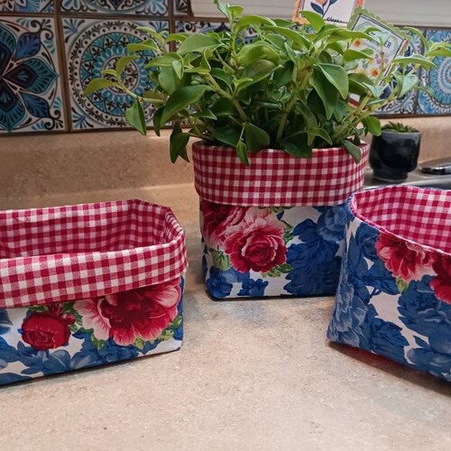 Fabric Baskets Etsy
