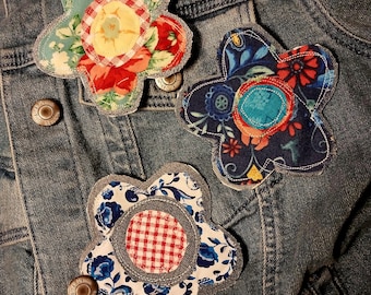 【AAKE】(Lining brushed) FLOWER PATCH DENIM AAKE】(Lining brushed) FLOWER PATCH DENIM