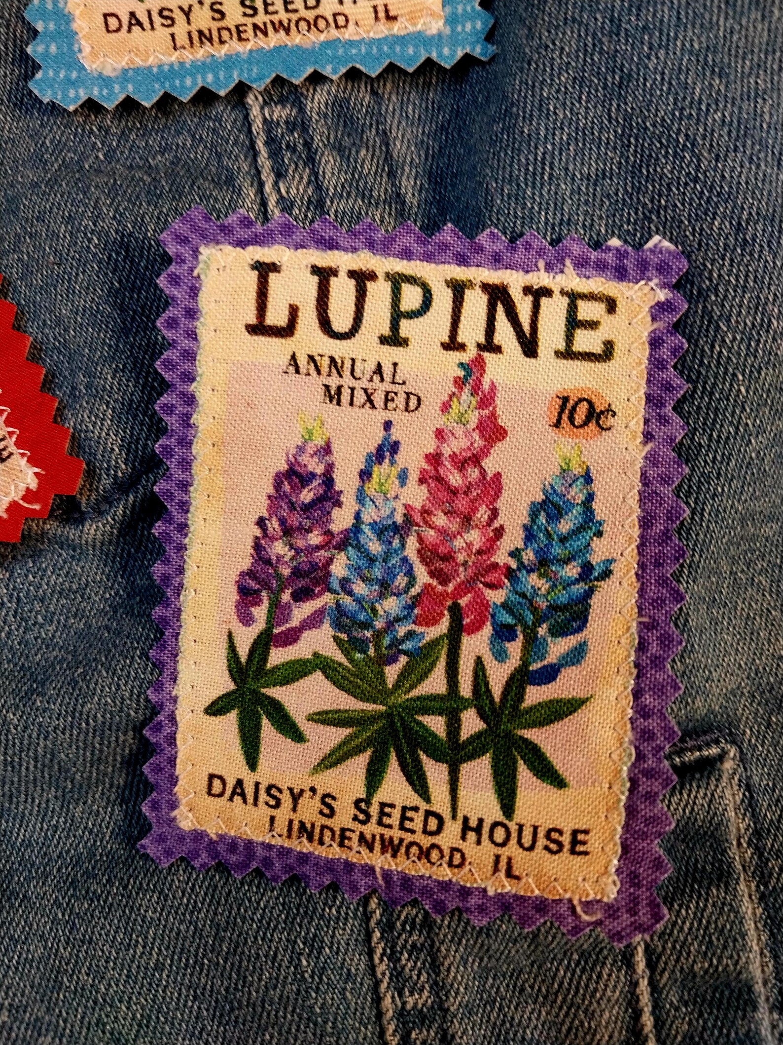 Retro Seed Packet Jean Patch: Boho Denim Applique (2x2.5in) - Etsy