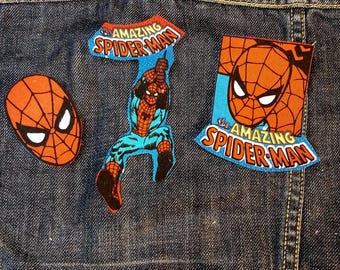 Spider Spidey Man Iron‑On Patch Set (3 Pack)