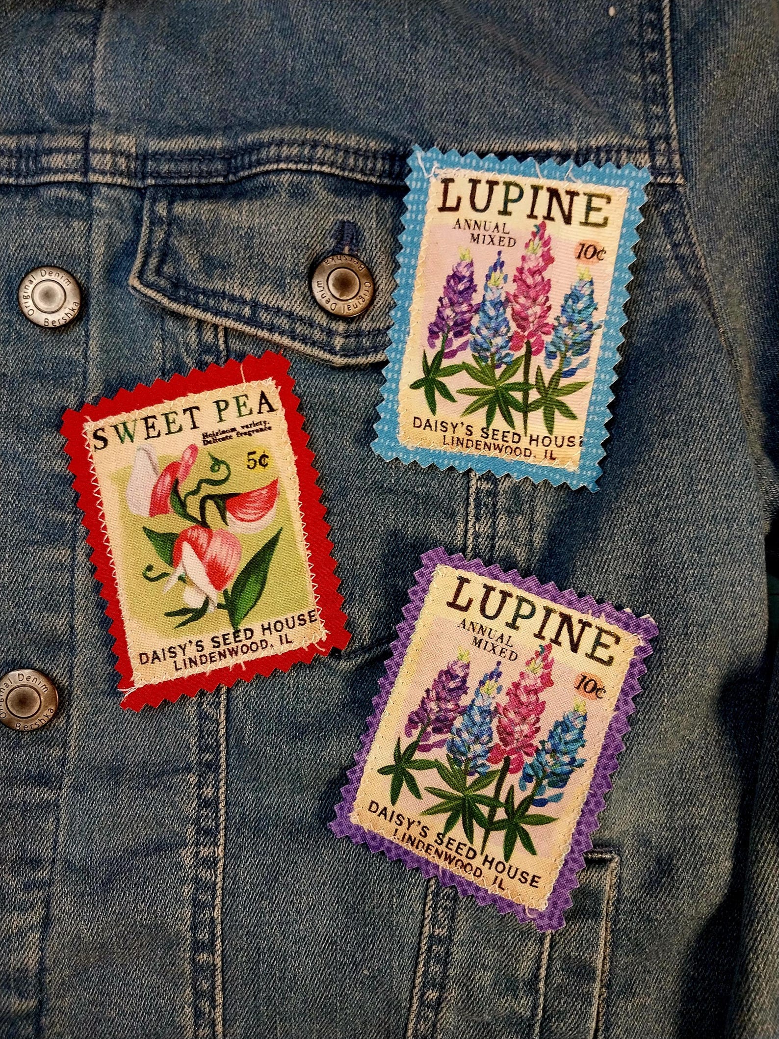 Retro Seed Packet Jean Patch: Boho Denim Applique (2x2.5in) - Etsy