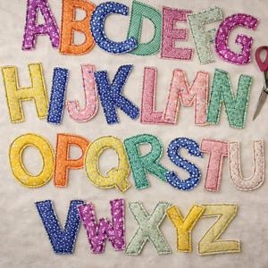 Quilted Letter Banner: Vintage 1930's reproduction Fabric. Alphabet Bunting.