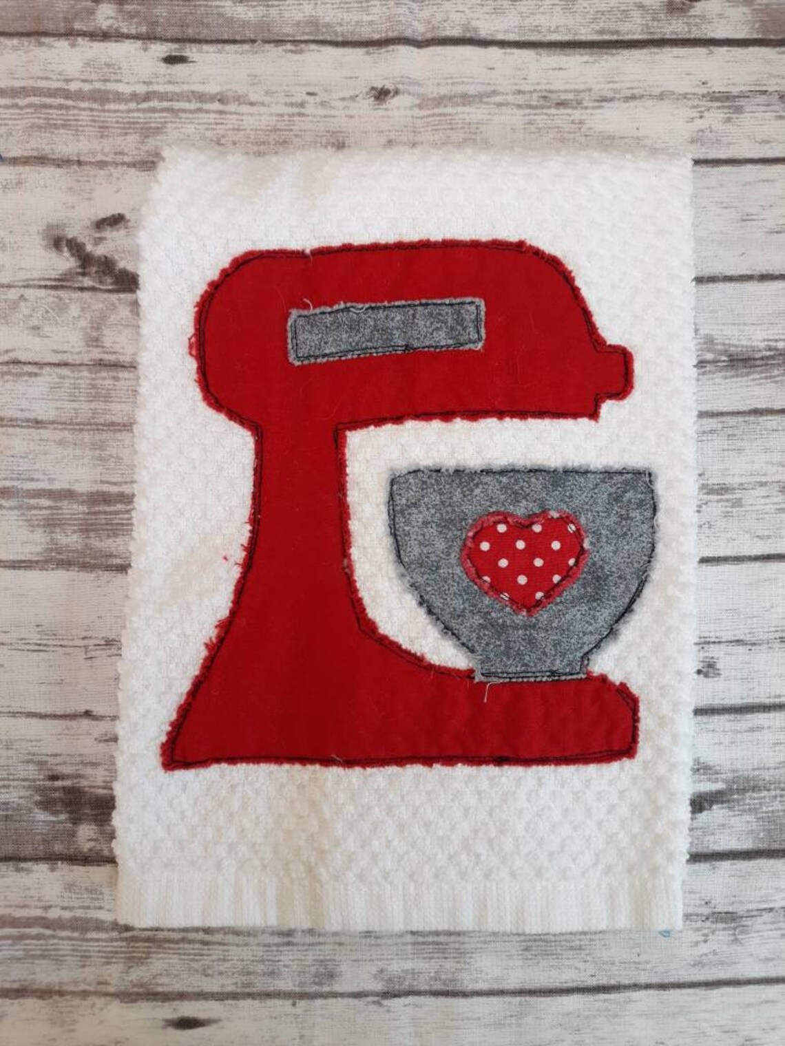 Turquoise Kitchenaid Appliqued Kitchen Towel Applique Etsy