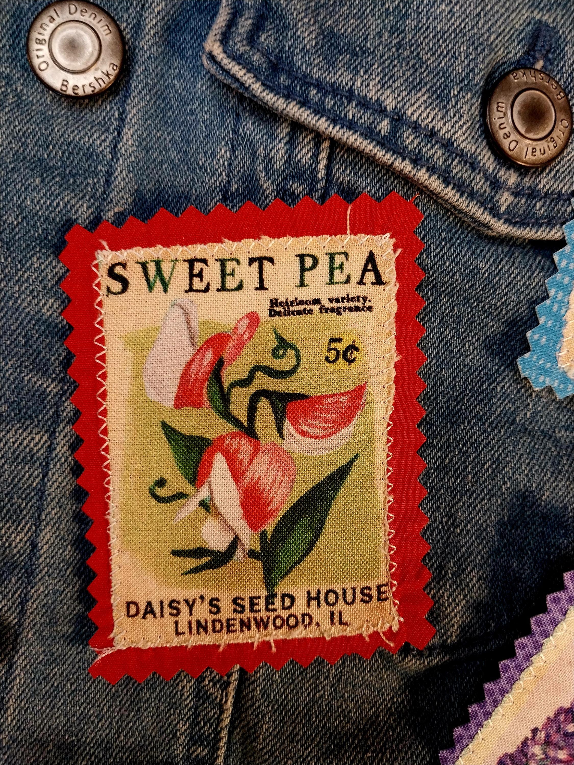 Retro Seed Packet Jean Patch: Boho Denim Applique (2x2.5in) - Etsy