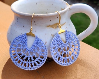 Micro Crochet Dreamcatcher Hoop Earrings