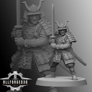 Samurai Warrior | Kyoushuneko | Table Top Gaming Mini | RPG | D&D | 3D Printed Miniature