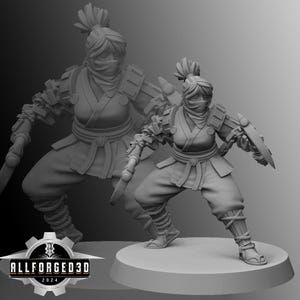 Mizuchi Ninja | Kyoushuneko | Table Top Gaming Mini | RPG | D&D | 3D Printed Miniature
