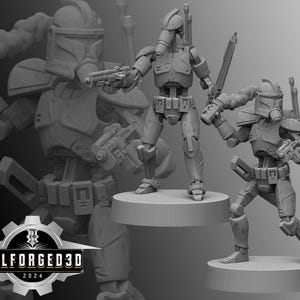 Clanker Covert Ops Bombing Team SW RPG Legion 3D Printed Sci-FI Miniature Mini