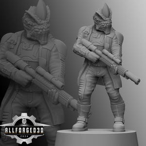 Blue Horned General SW Legion RPG 3D Printed Sci-FI Miniature Mini