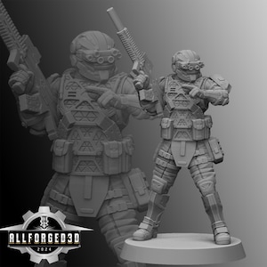 Frostbyte Cyberpunk Unit9 3D Printed RPG Sci-FI Miniature Mini Figure
