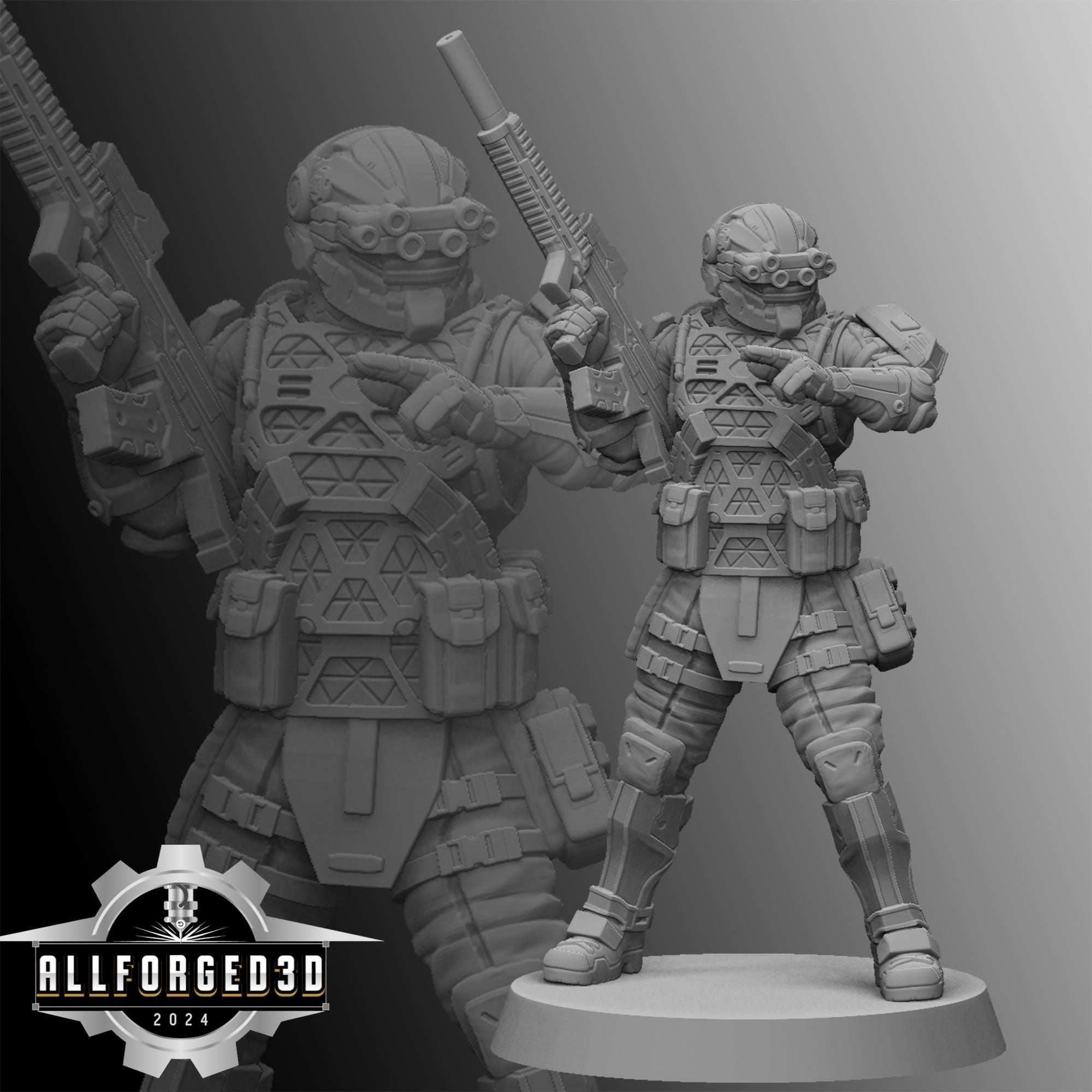 Frostbyte Ravagers Frostbyte Cyberpunk Unit9 3D Printed RPG Sci-fi Miniature Mini Figure ...