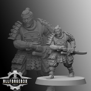 Samurai Warrior | Kyoushuneko | Table Top Gaming Mini | RPG | D&D | 3D Printed Miniature