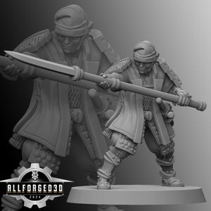 Hatamono Daimyo Guard - Naginata | Kyoushuneko | Table Top Gaming Mini | RPG | D&D | 3D Printed Miniature