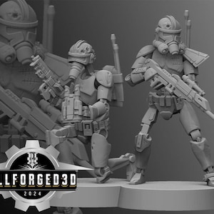 Clanker Covert Ops Strike Team SW RPG Legion 3D Printed Sci-FI Miniature Mini