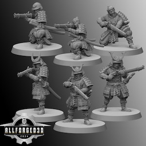 Samurai Musketmen | Kyoushuneko | Table Top Gaming Mini | RPG | D&D | 3D Printed Miniature