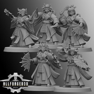 Japanese Kabuki Dolls | Kyoushuneko | Table Top Gaming Mini | RPG | D&D | 3D Printed Miniature