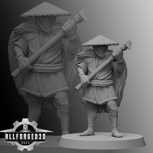 Japanese Peasant | Kyoushuneko | Table Top Gaming Mini | RPG | D&D | 3D Printed Miniature