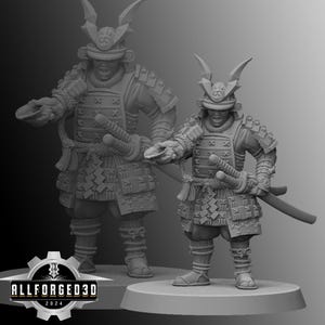 Samurai Command Group - Musician | Kyoushuneko | Table Top Gaming Mini | RPG | D&D | 3D Printed Miniature