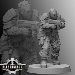 Alpha-A Trooper Cyberpunk Unit9 3D Printed RPG Sci-FI Miniature Mini Figure