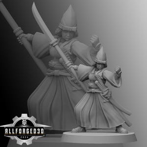 Kensai Ronin Naginata Master | Kyoushuneko | Table Top Gaming Mini | RPG | D&D | 3D Printed Miniature