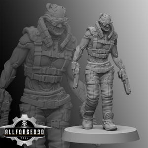 Kevlar Cyberpunk Unit9 3D Printed RPG Sci-FI Miniature Mini Figure