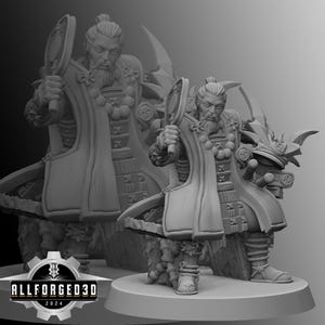 Samurai Daimyo Sitting | Kyoushuneko | Table Top Gaming Mini | RPG | D&D | 3D Printed Miniature